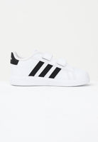 ADIDAS PERFORMANCE Sneakers Grand Court Lifestyle Hook and Loop bianche e nere da neonato GW6527 . ADIDAS PERFORMANCE 