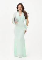 PATRIZIA PEPE Abito lungo verde menta da donna con scollo a V e maniche con cut-out 2A3059AD08 G632 PATRIZIA PEPE 