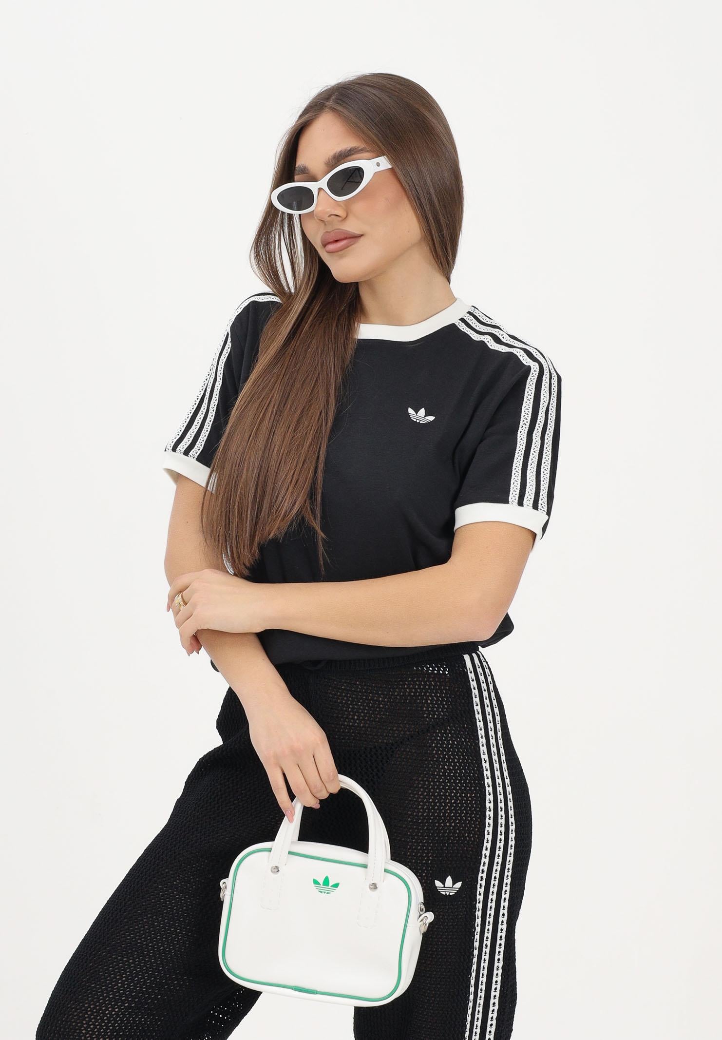 ADIDAS ORIGINALS T-shirt a manica corta SUMEMR GLOW ADVANCED THREE STRIPES nera da donna KY8127 . ADIDAS ORIGINALS 