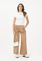 TOMMY JEANS Pantalone a gamba larga cammello da donna DW0DW22634 GV7 TOMMY JEANS 