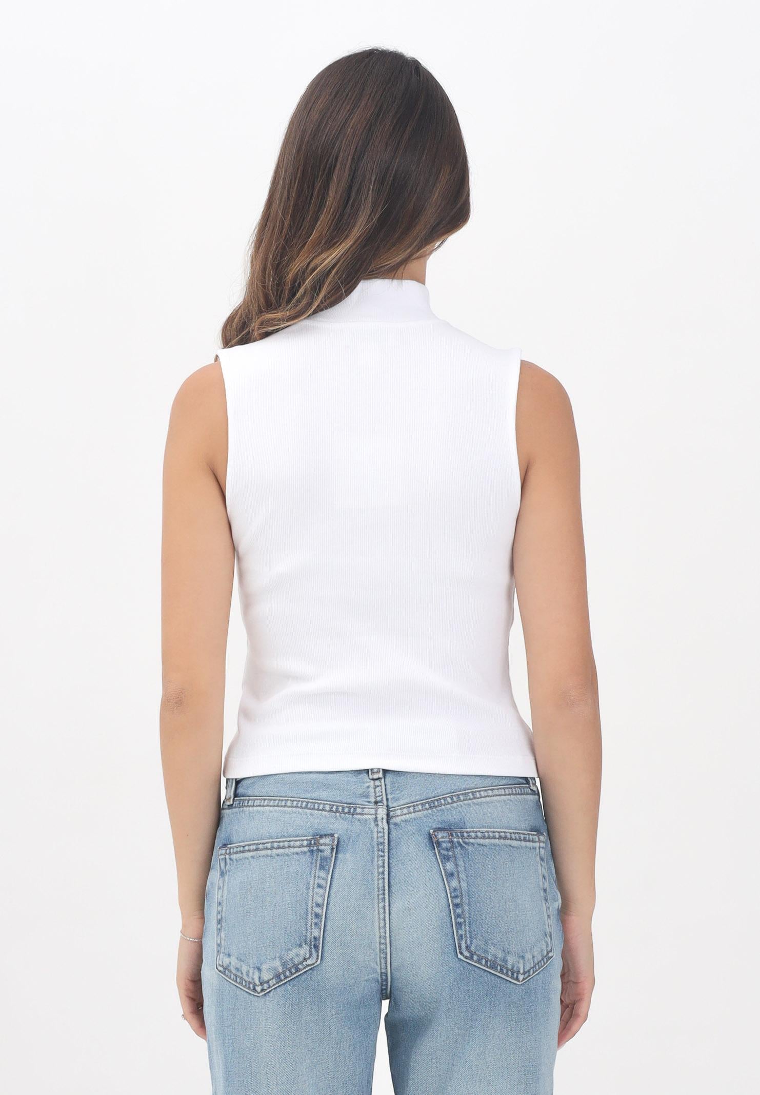 CALVIN KLEIN JEANS Top bianco da donna a collo alto con zip LV047C909GYAA  CALVIN KLEIN JEANS 