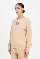 DIESEL Felpa girocollo beige per donna, ragazzi e bambini con logo Oval D multi-layered J02486KYAQK K726 DIESEL 