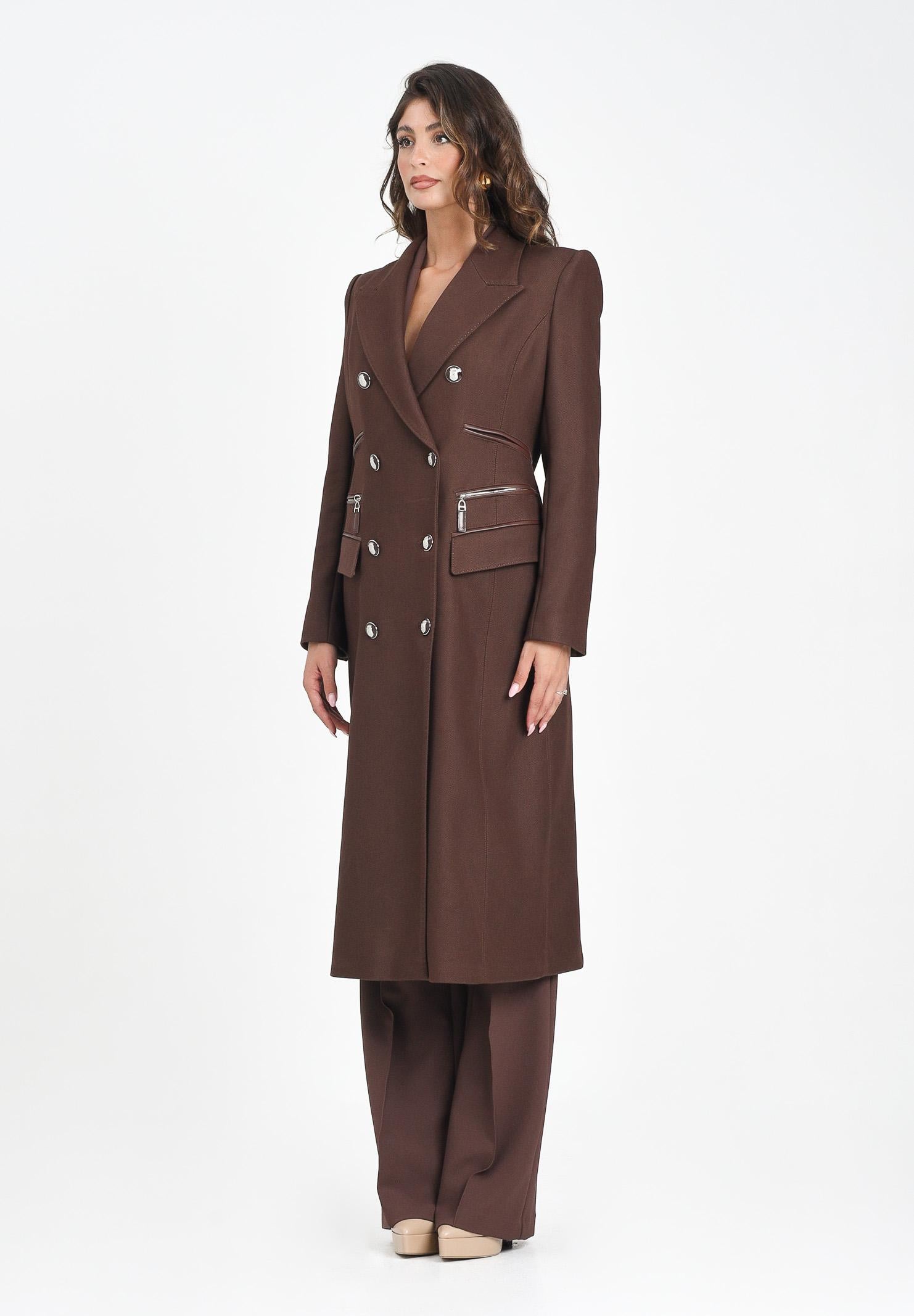 ELISABETTA FRANCHI Cappotto lungo marrone da donna CP01056E2 EA3 ELISABETTA FRANCHI 