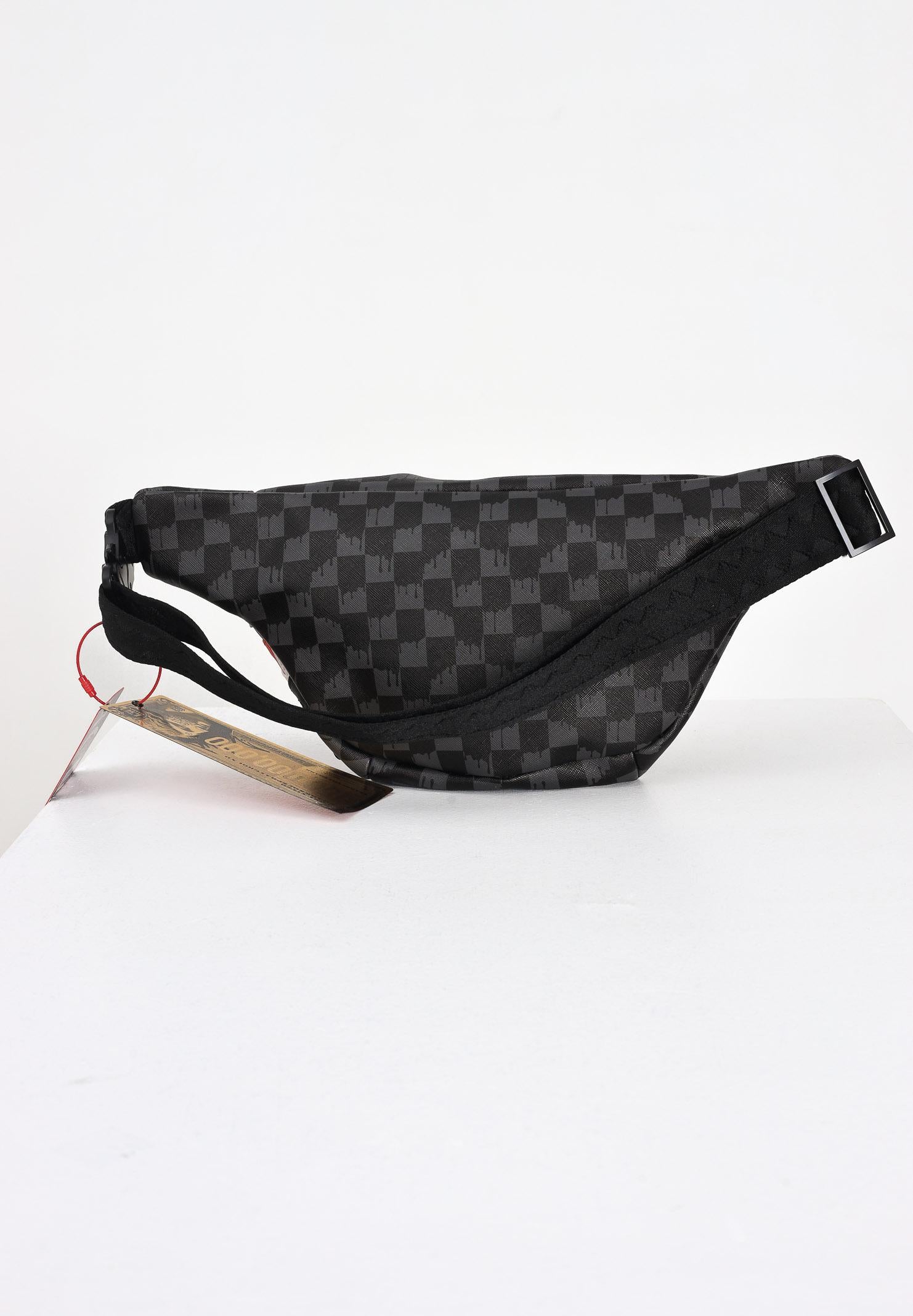 SPRAYGROUND Marsupio DRIPPING SHARKS IN PARIS SAVVY nero e grigio da uomo 910B7971NSZ  SPRAYGROUND 