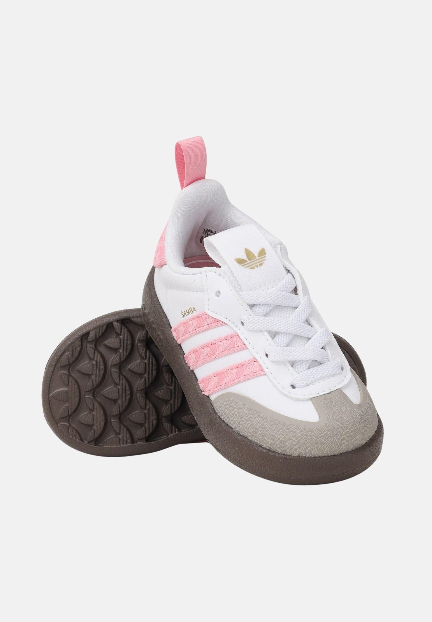 ADIDAS ORIGINALS Sneakers ADIFOM SAMBA 360 bianche e rosa da neonato IH7043 . ADIDAS ORIGINALS 