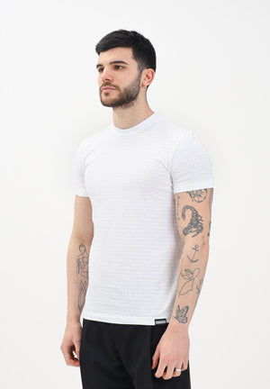 DSQUARED2 T-shirt a manica corta bianca da uomo con micro-logo all-over D9H135510T 100 DSQUARED2 