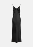 ELISABETTA FRANCHI Abito lungo Red Carpet in raso nero donna ABR3362E2 110 ELISABETTA FRANCHI 
