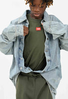 DIESEL T-shirt a manica corta verde militare per donna, ragazzi e bambini con logo J025010GRAI K513 DIESEL 