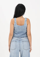 VICOLO Top in denim chiaro da donna con lacci laterali DAB5013 DECH VICOLO 
