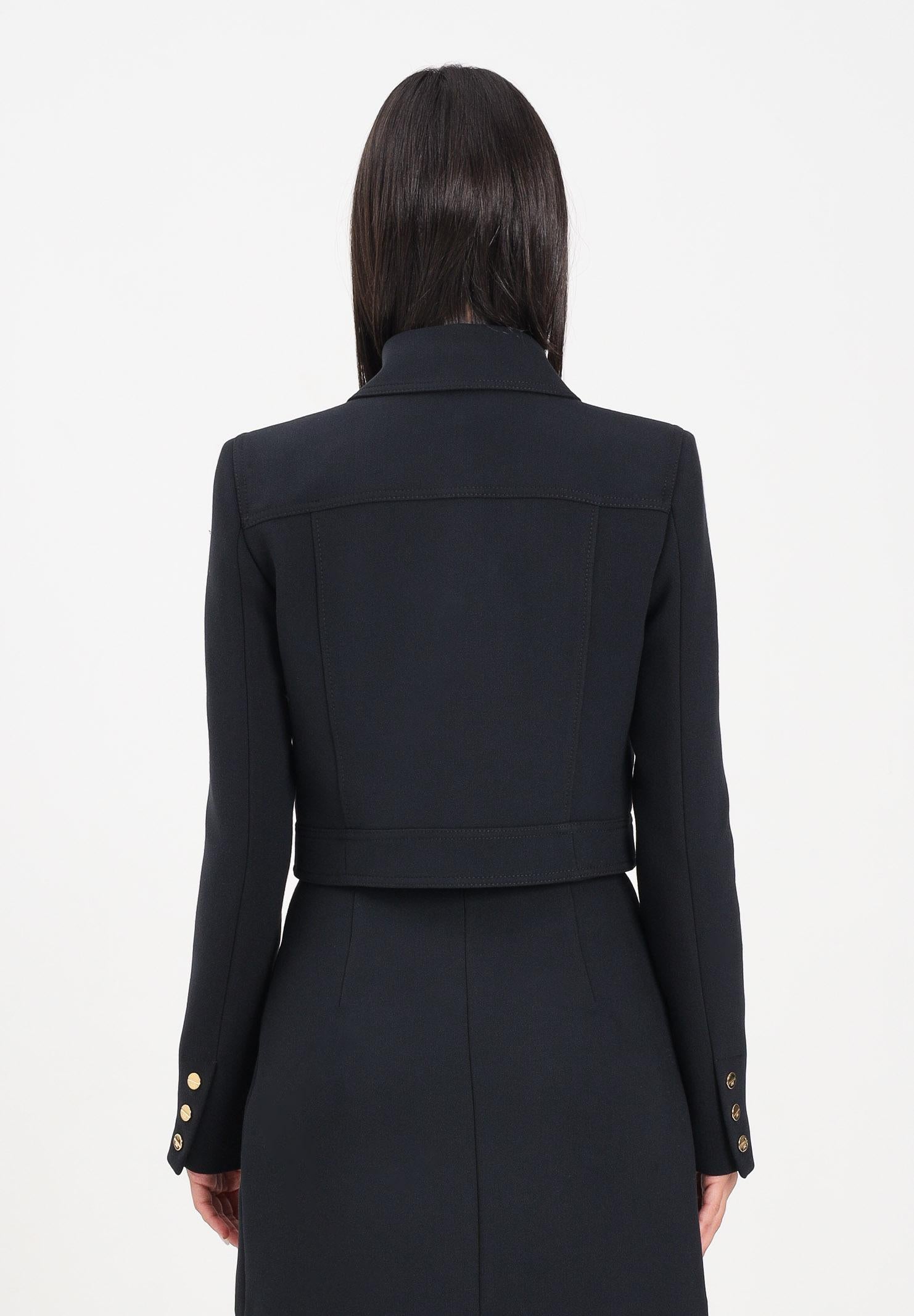 ELISABETTA FRANCHI Giacca nero da donna con dettagli logo<BR/> GI15957E2 110 ELISABETTA FRANCHI 