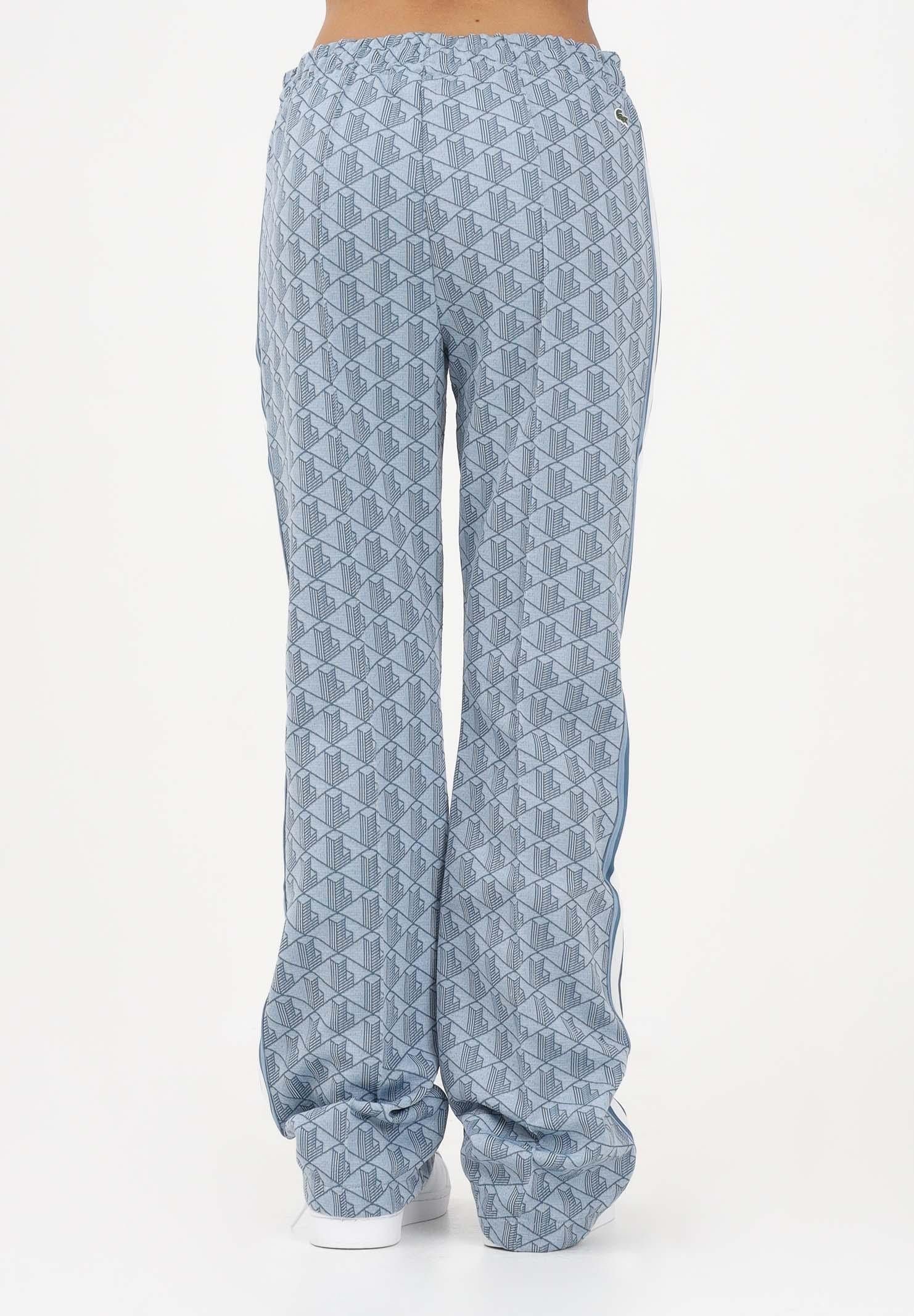 LACOSTE Pantalone sportivo azzurro da donna con motivo monogram XF9313 1QI LACOSTE 