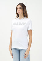MARNI T-shirt a manica corta bianca per donna, ragazzi e bambini con logo a contrasto M01412M00HZ 0M100 MARNI 