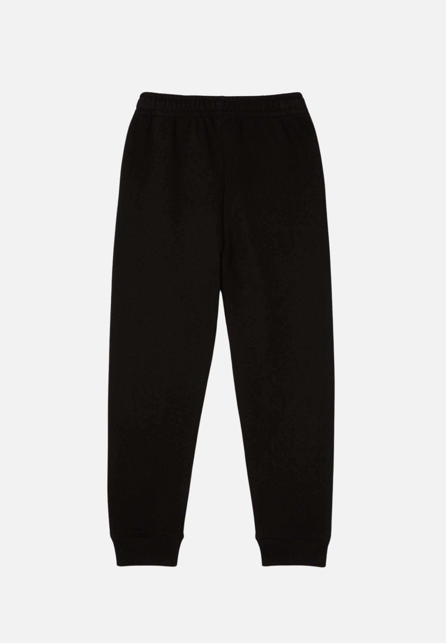 Pantalone sportivo nero per bambino e bambina rifinito da ricamo coccodrillo XJ9728-J 031 LACOSTE 