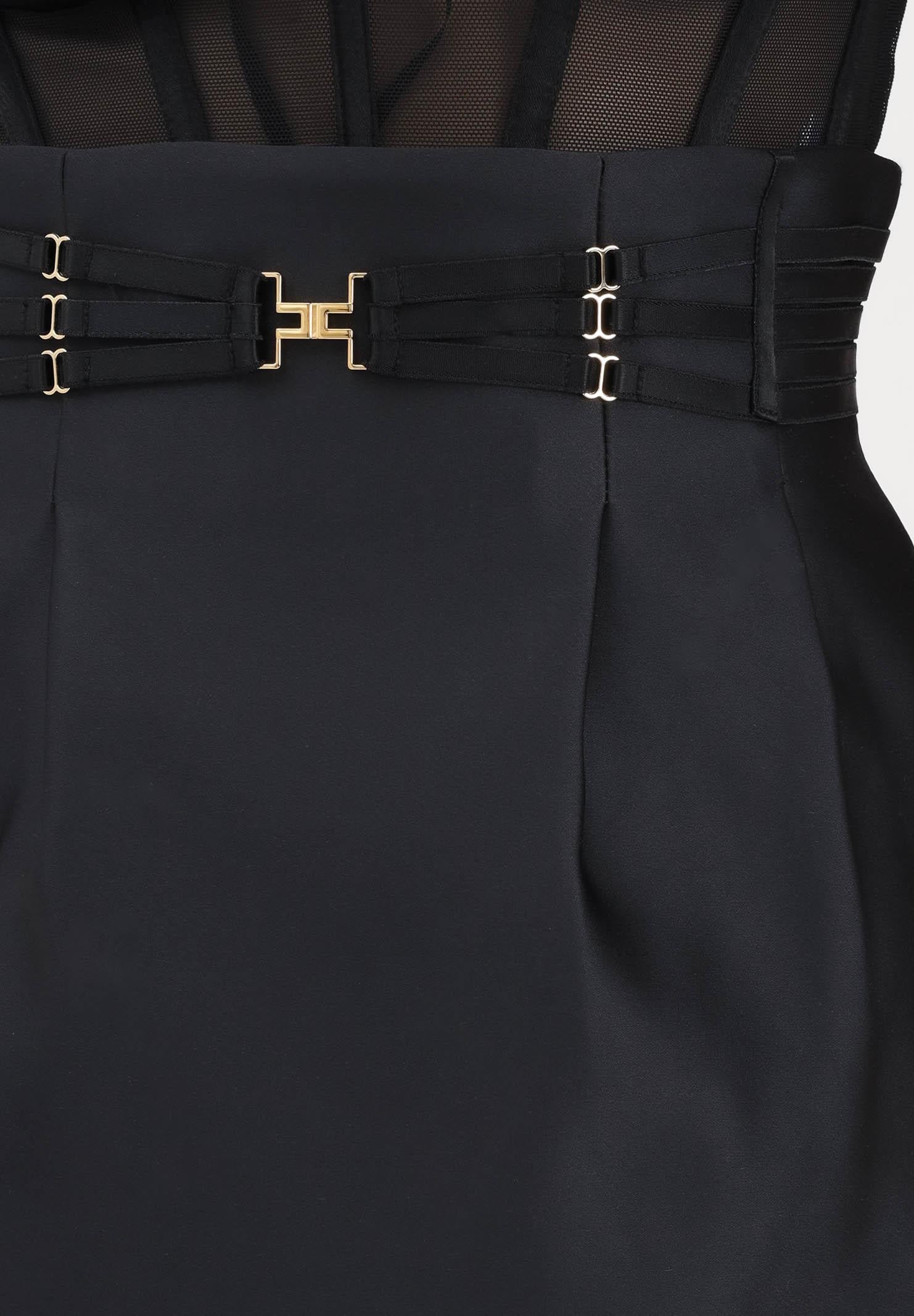 ELISABETTA FRANCHI Gonna corta nera da donna con elastici GO18962E2 110 ELISABETTA FRANCHI 