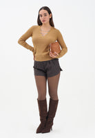 PATRIZIA PEPE Shorts marrone da donna a palloncino 2P1701A646 FG48 PATRIZIA PEPE 