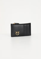 PINKO Porta carte in morbida pelle mano seta nero da donna 100251A0F1 Z99Q PINKO 