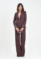 ELISABETTA FRANCHI Pantalone elegante bordeaux da donna con accessorio gioiello PA09956E2 EA4 ELISABETTA FRANCHI 