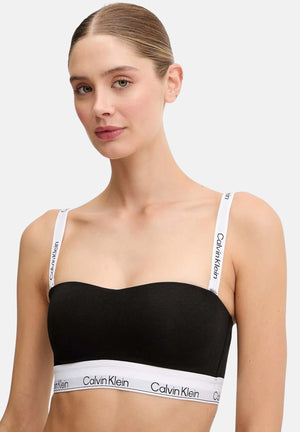 CALVIN KLEIN Bralette nera da donna con fascia logata LV00QF8497 UB1 CALVIN KLEIN 