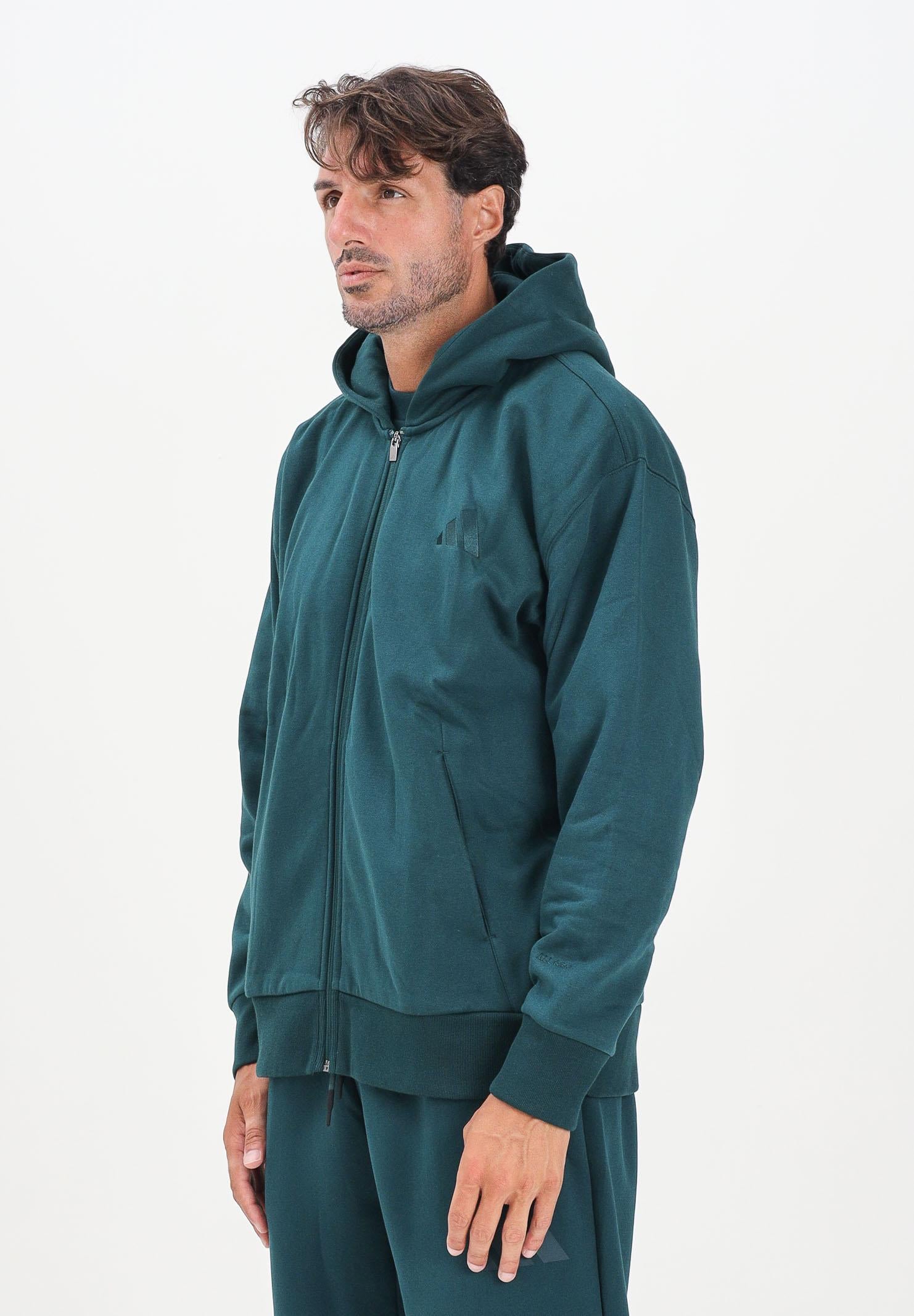 ADIDAS PERFORMANCE Felpa con zip ALL SZN Fleece verde da uomo JX5101 . ADIDAS PERFORMANCE 