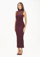 PATRIZIA PEPE Abito midi bordeaux da donna in maglia a costine 8A1555K143 M536 PATRIZIA PEPE 
