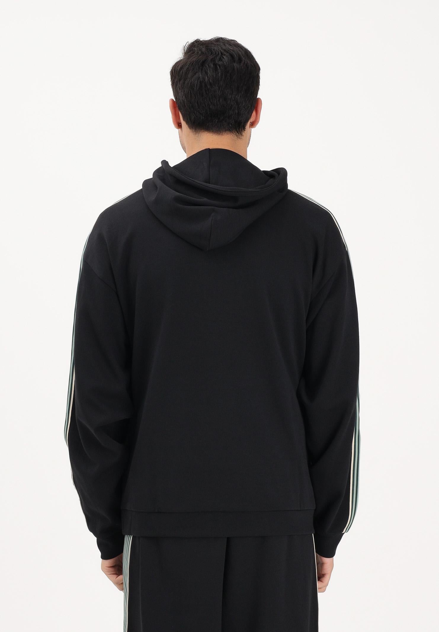 EA7 Felpa con cappuccio nera da uomo rifinita da dettaglio in gros con righe bicolore 7M001508AF12660 UC001 EA7 