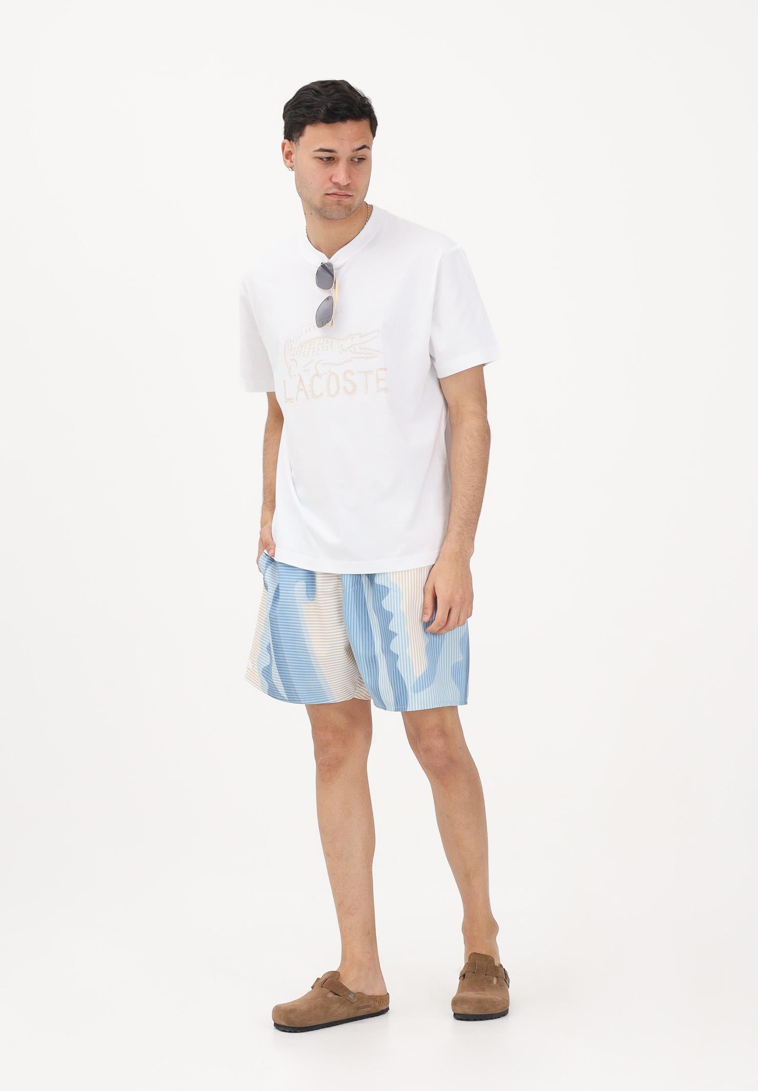 LACOSTE T-shirt a manica corta bianca da uomo con stampa<BR/> TH1427 001 LACOSTE 