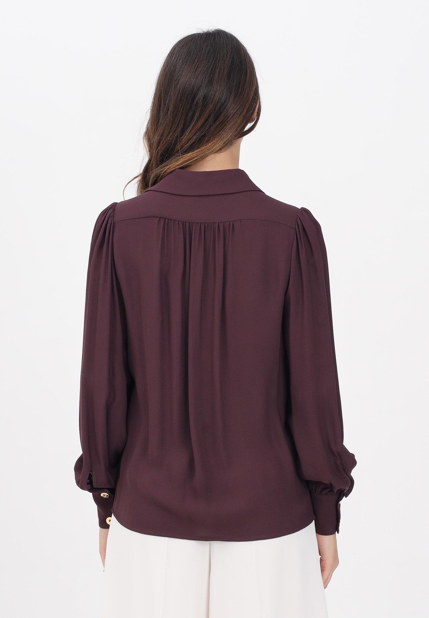 ELISABETTA FRANCHI Blusa bordeaux da donna con dettaglio gioiello CA12356E2 EA4 ELISABETTA FRANCHI 