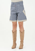 DSQUARED2 Bermuda a quadretti blu e bianchi per donna, ragazzi e bambini rifinito da logo DQ2718D0ABP DQ870 DSQUARED2 