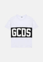GCDS T-shirt a manica corta nera per donna, ragazzi e bambini con stampa logo Z0UJQC585J105 157B GCDS 