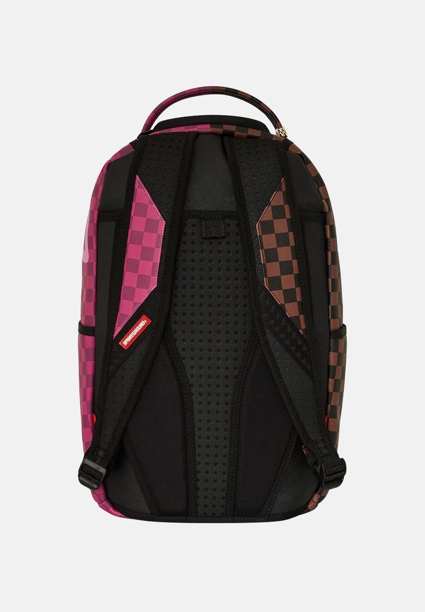 SPRAYGROUND Zaino SPLIT SIP PINK CHECK DLXSV marrone e rosa da donna 910B6286NSZ  SPRAYGROUND 