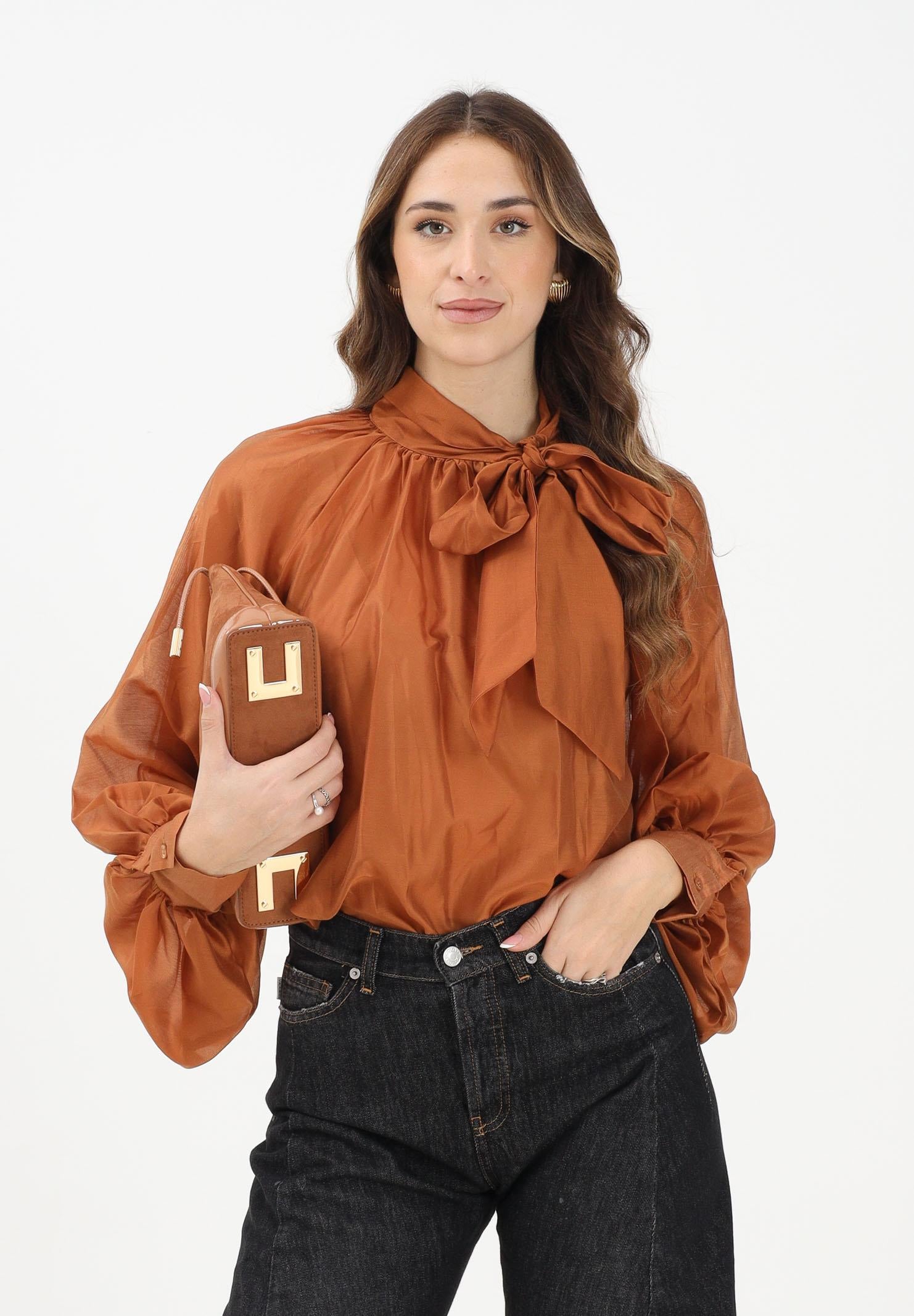 VICOLO Blusa caramello da donna con fiocco TF0488 CA VICOLO 