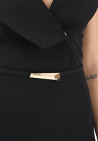 SIMONA CORSELLINI Tuta elegante nera da donna con cintura P26CPTU00701 V0003 SIMONA CORSELLINI 