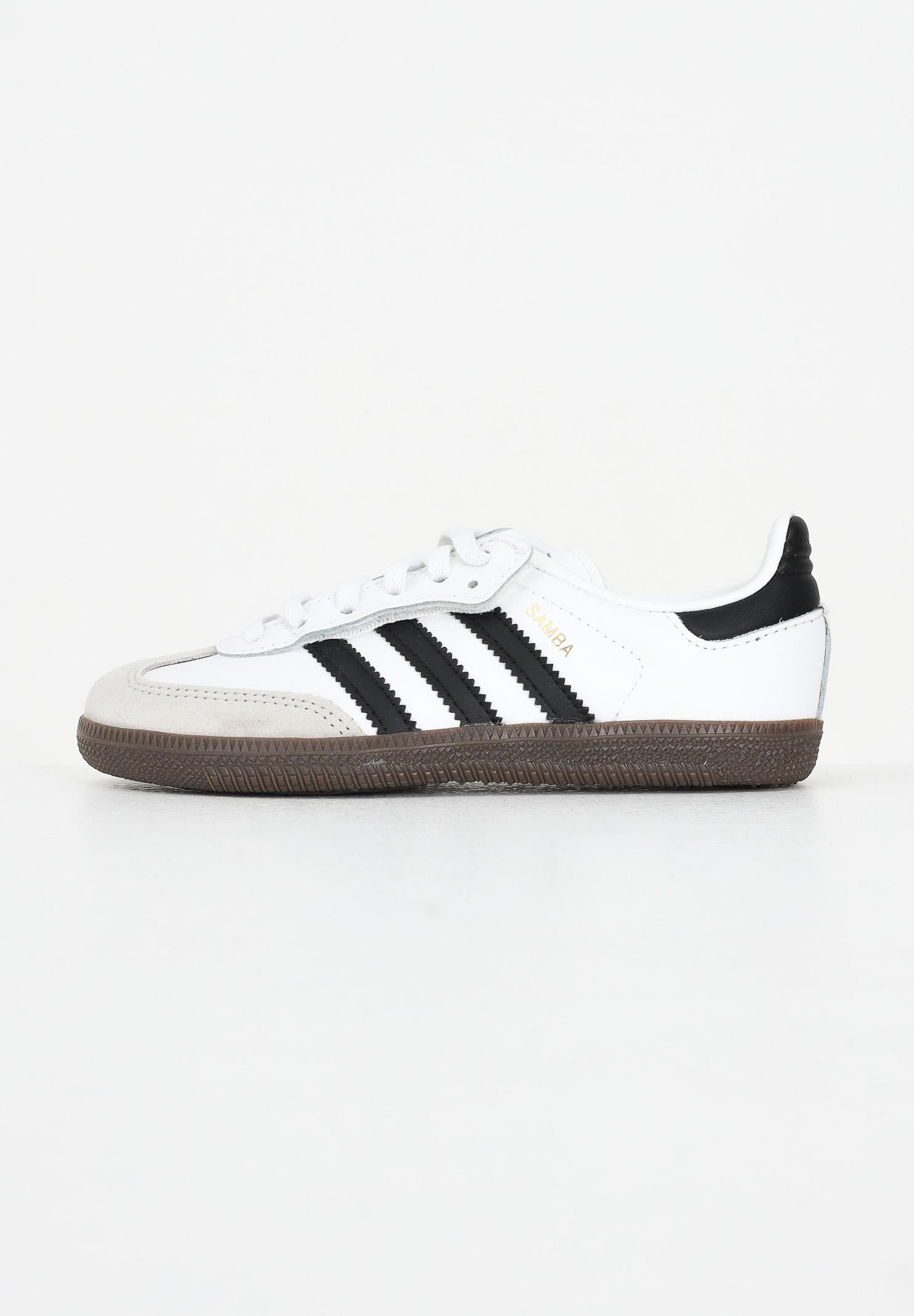 ADIDAS ORIGINALS Sneakers Samba OG Comfort Closure Elastic Lace bianche e nere per bambino e bambina JQ6391  ADIDAS ORIGINALS 