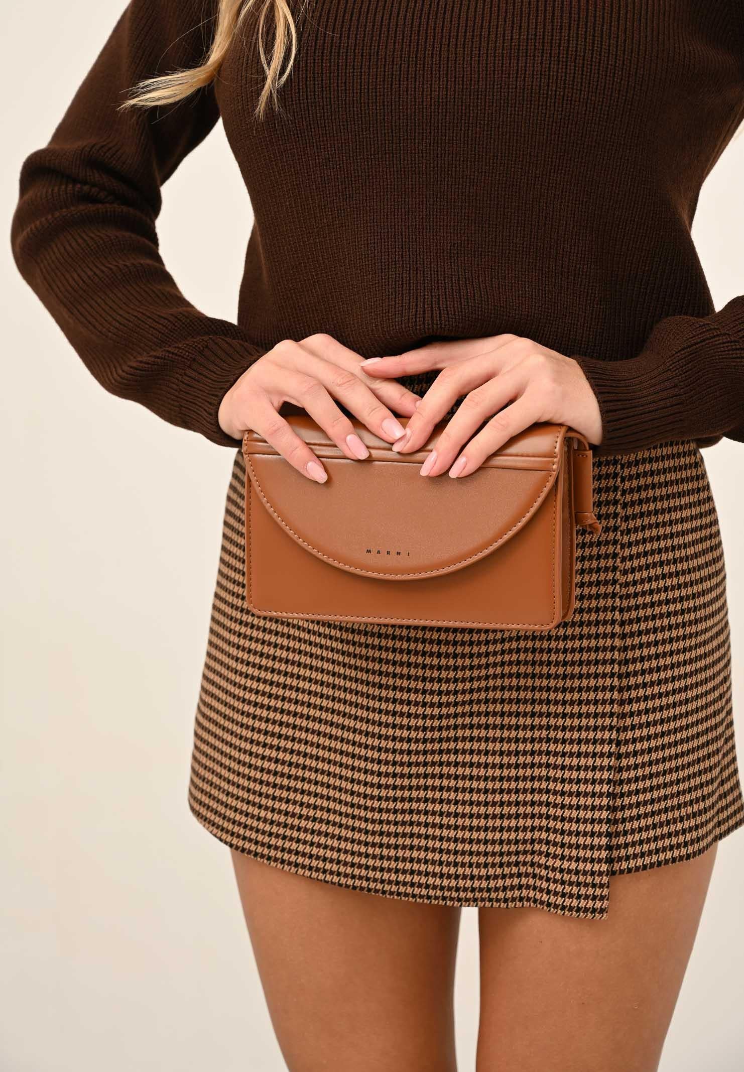 MARNI Borsa a tracolla marrone da donna con logo M01256M00TK 0M715 MARNI 