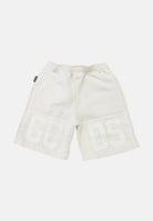 GCDS Shorts sportivo bianco per bambino e bambina con logo tono su tono Z0UKQL599F004 100A GCDS 