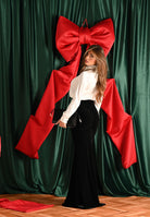 ELISABETTA FRANCHI Abito lungo bianco e nero da donna in raso e velluto<BR/> ABR4657E2 309 ELISABETTA FRANCHI 