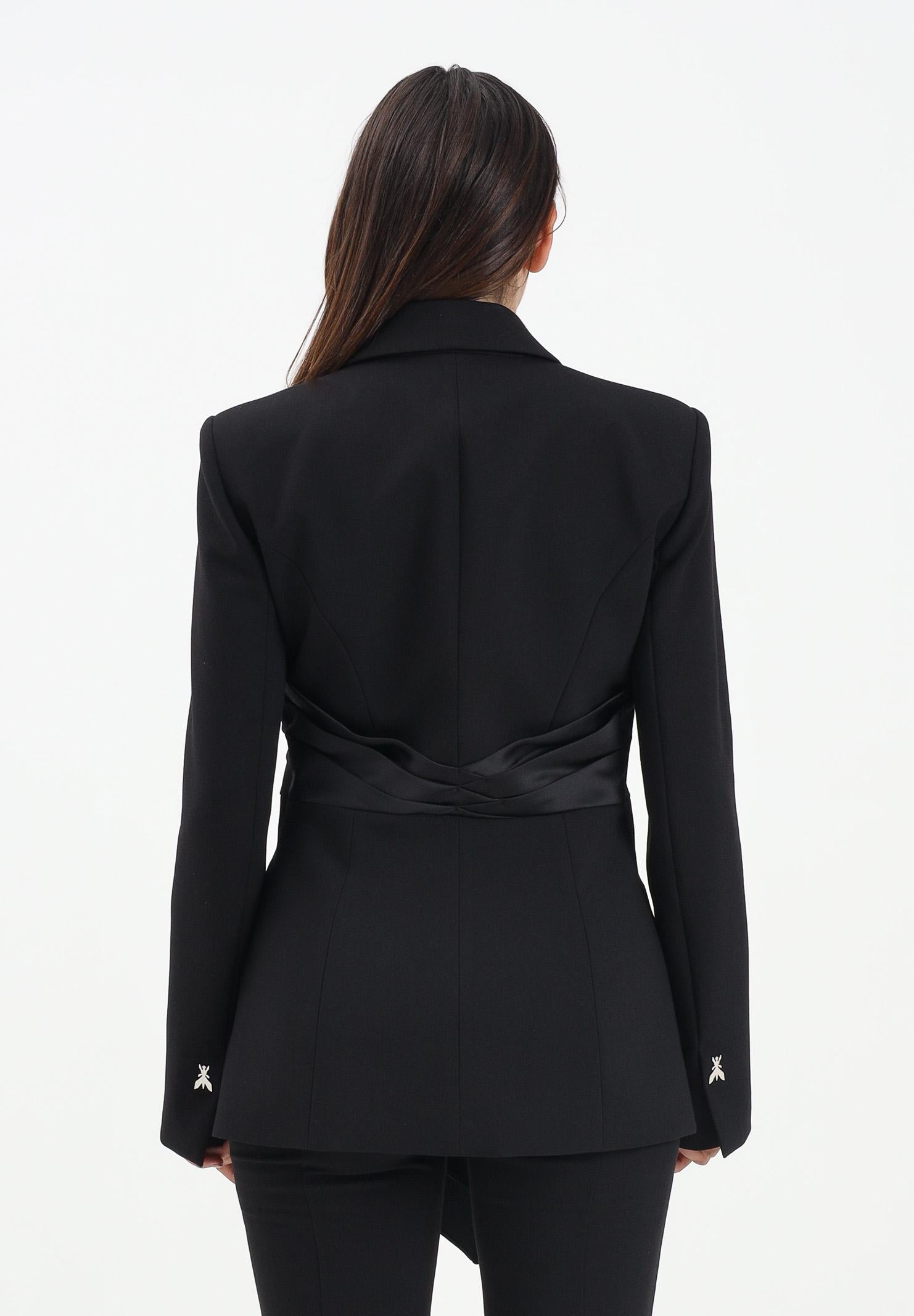 PATRIZIA PEPE Giacca nera da donna con drappeggio 2S1541A663 K103 PATRIZIA PEPE 