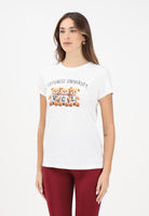 VICOLO T-shirt a manica corta bianca da donna con stampa RF0600 BI VICOLO 