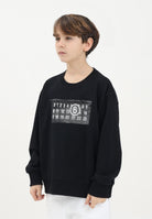MAISON MARGIELA Felpa girocollo nera per donna, ragazzi e bambini con logo numerico Pixel M60796MM02X M6900 MAISON MARGIELA 
