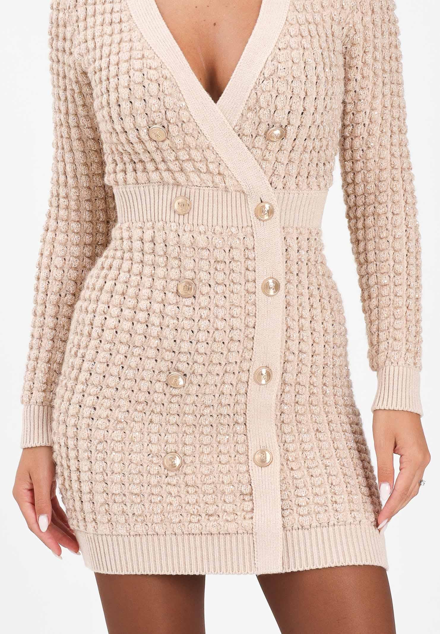 ELISABETTA FRANCHI Abito corto beige da donna con paillettes AM15Q56E2 EA2 ELISABETTA FRANCHI 