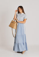 ADIDAS ORIGINALS Polo a manica corta TWEED azzurra da donna KX1872 . ADIDAS ORIGINALS 