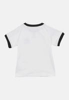 ADIDAS ORIGINALS T-shirt a manica corta 3 Stripes bianca e nera da neonato JE0519 . ADIDAS ORIGINALS 