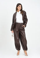 SIMONA CORSELLINI Pantalone in eco-pelle color cioccolato da donna A25CPPA00901-C00020 V0746 SIMONA CORSELLINI 