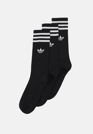 ADIDAS ORIGINALS Set da tre paia di calzini Solid Crew neri per uomo e donna IL5015 . ADIDAS ORIGINALS 