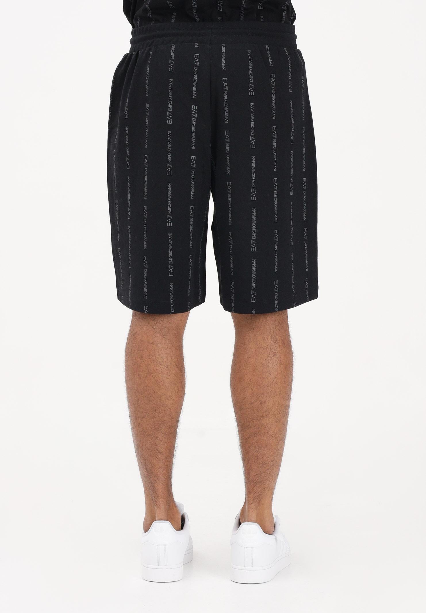 EA7 Shorts sportivo nero da uomo con stampa all-over del logo 7M001393AF12660 FC039 EA7 
