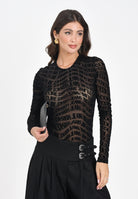 VERSACE JEANS COUTURE Body nero da donna con motivo Liquify Logomania 79HAM221JS490 899 VERSACE JEANS COUTURE 