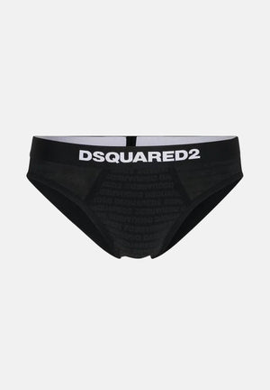 DSQUARED2 Slip nero da uomo con logo all-over D9H136200S 010 DSQUARED2 