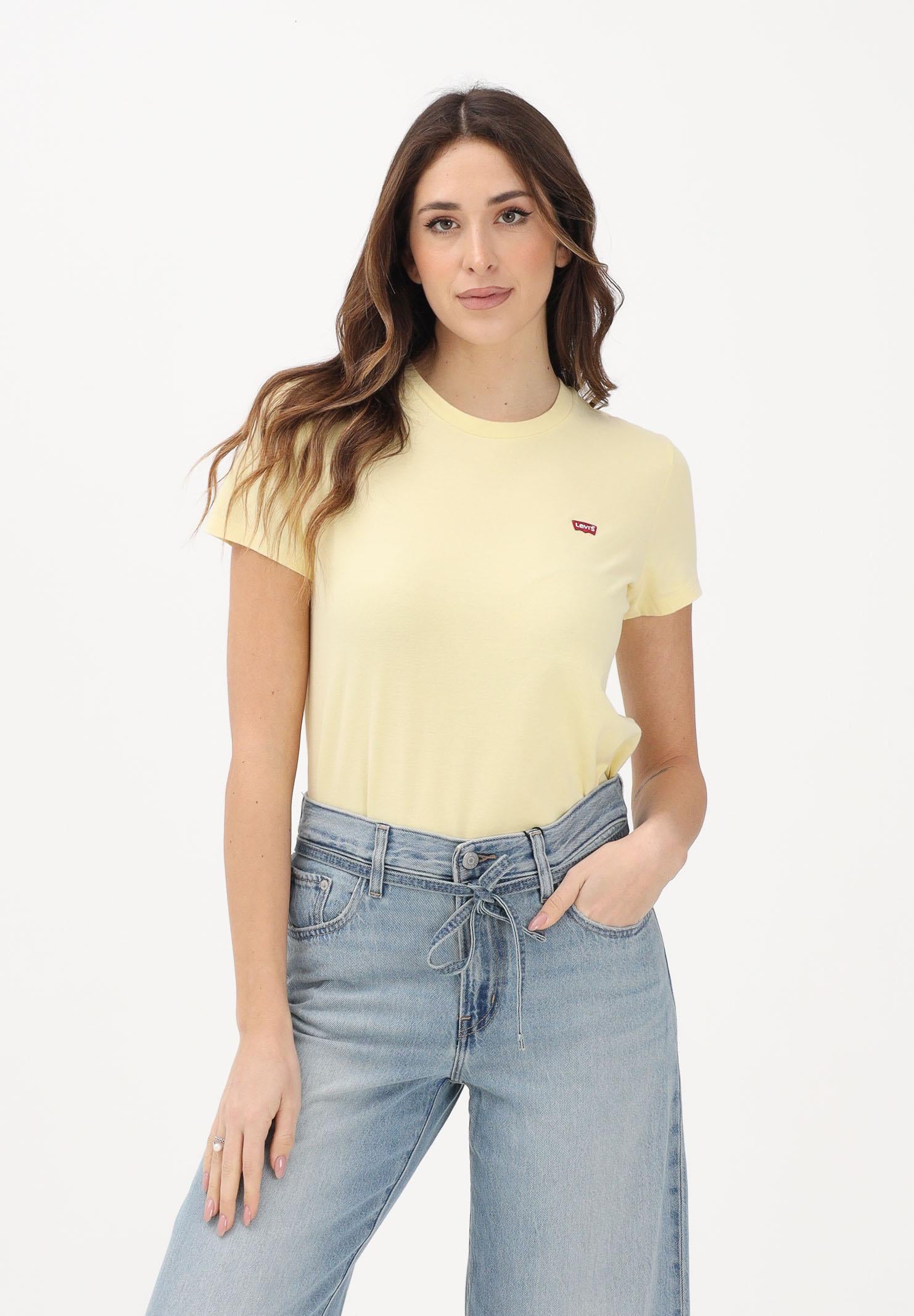 LEVI'S T-shirt a manica corta Perfect gialla da donna 39185-0401 . LEVI'S® 