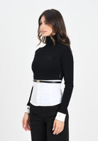 ELISABETTA FRANCHI Maglioncino a collo alto nero da donna in viscosa e popeline di cotone MK14T56E2 222 ELISABETTA FRANCHI 