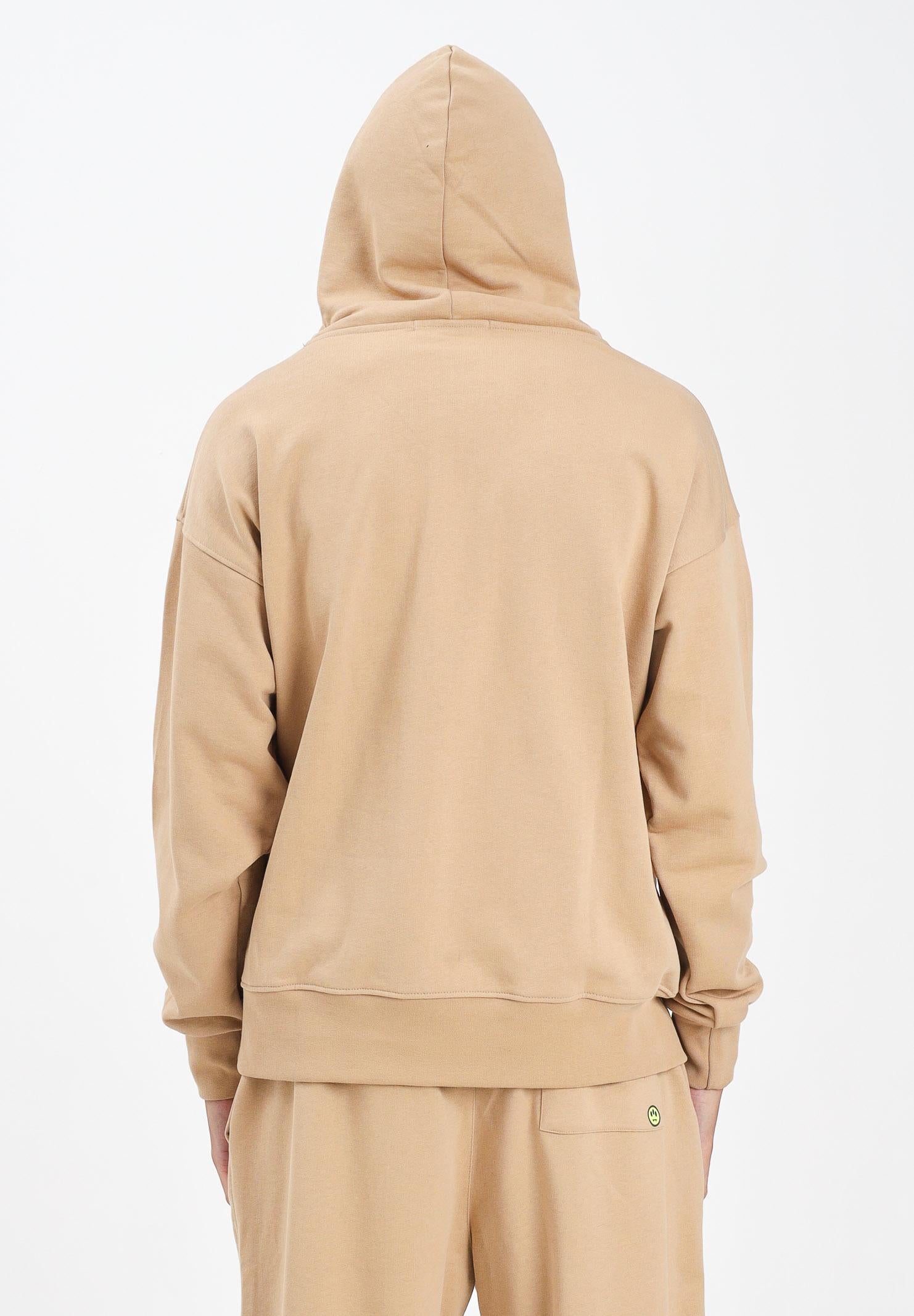 BARROW Felpa con cappuccio beige per uomo e donna rifinita da stampa logo F5BWUAHS068 307 BARROW 